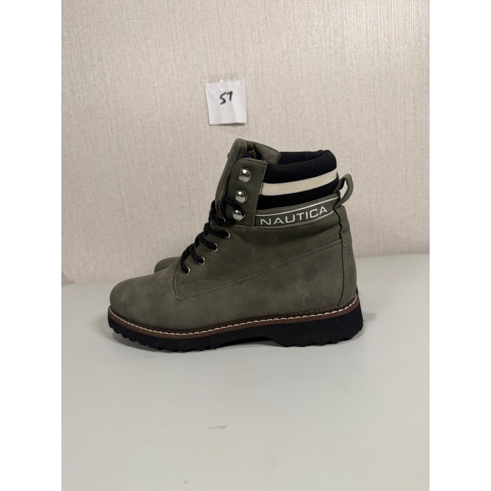 Nautica Galiah Women Olive Green Lace Up Combat Lug Sole Boots Size 9.5